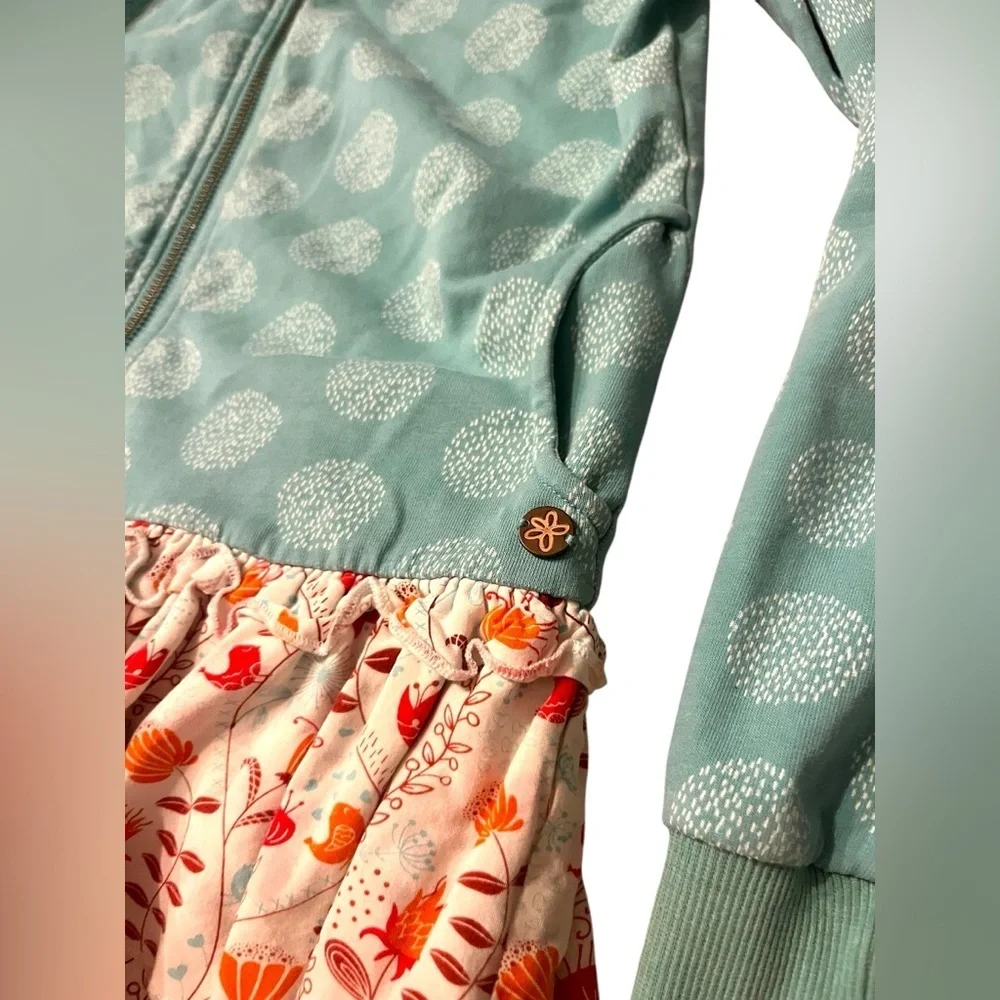Matilda Jane Polka Dot Ruffle Hansel Hoodie Sz 10 Hooded Jacket